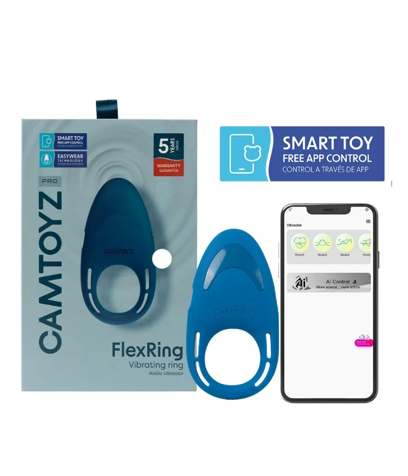 ANILLOFLEXRING Anillo vibrador Con App Para el Pene Flexring Camtoyz - Imagen 1