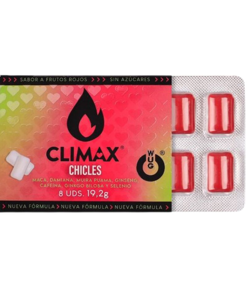 CHICLECLIMAX1 Chicle Funcional Potenciador, Climax y Vitalidad 8uni - WUG CLIMAX - Imagen 1
