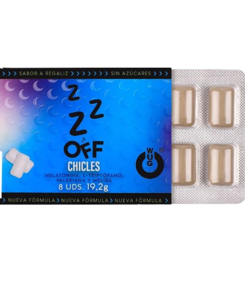 CHICLEOFF1 Chicle Relax para Dormir Mejor y Relajarse 8uni - Wug Off - Imagen 1
