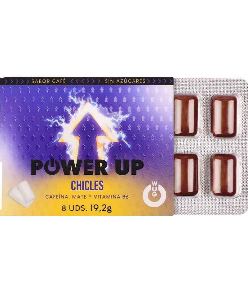 POWERUP1 Chicle Energético para Concentración y Resistencia 8uni - Wug Power Up - Imagen 1